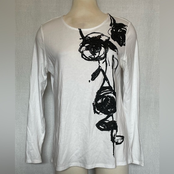 Chico’s sequin floral tee - Picture 3 of 6